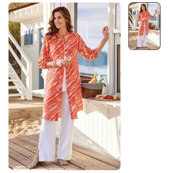 SOFT SURROUNDINGS
Big Sur Tie Dye Gauze cotton Dress - Picture 1 of 15